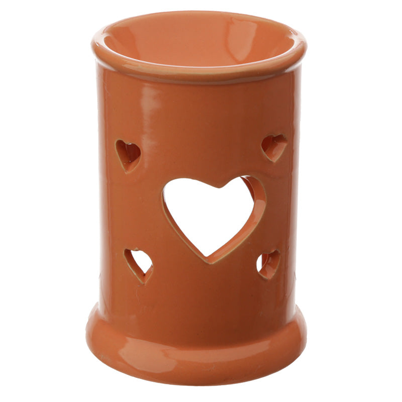 Tall Ceramic Eden Oil and Wax Burner with Heart Cut-out