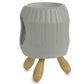 Ceramic Oil Burner - White Abstract Ridged with Feet