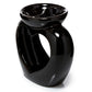 Ceramic Heart Shaped Double Dish and Tea Light Oil and Wax Burner - Black