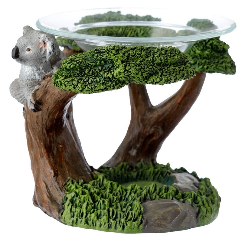 Koala in Tree Resin Oil and Wax Burner with Glass Dish