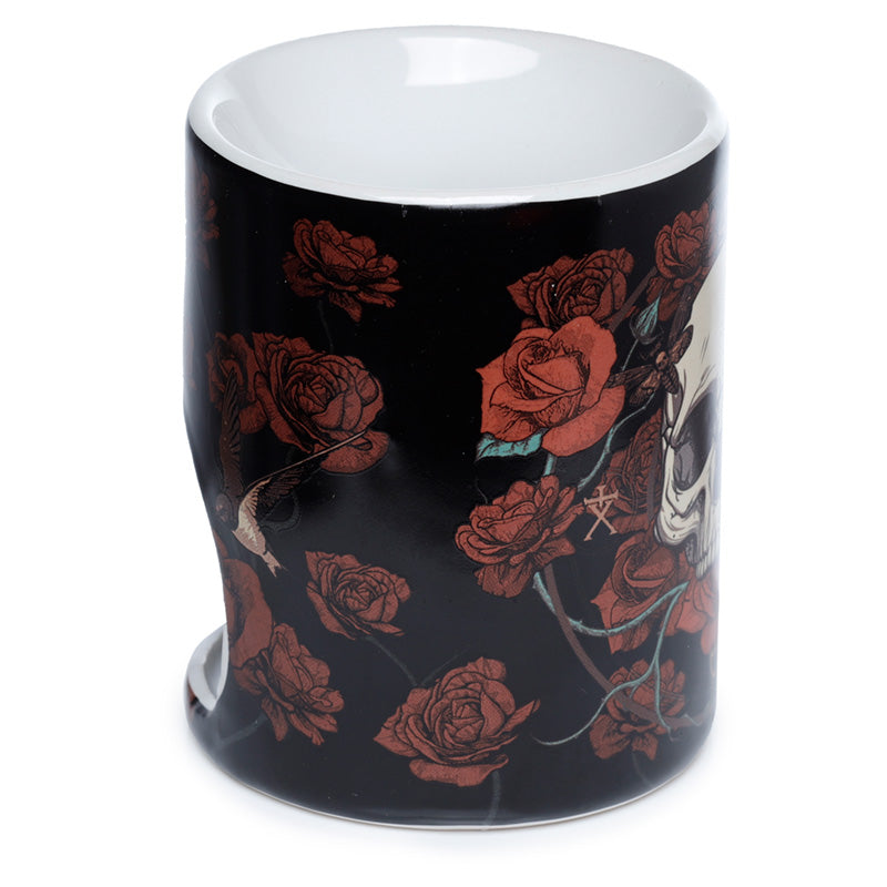 Skulls  and  Roses Printed Ceramic Oil Burner