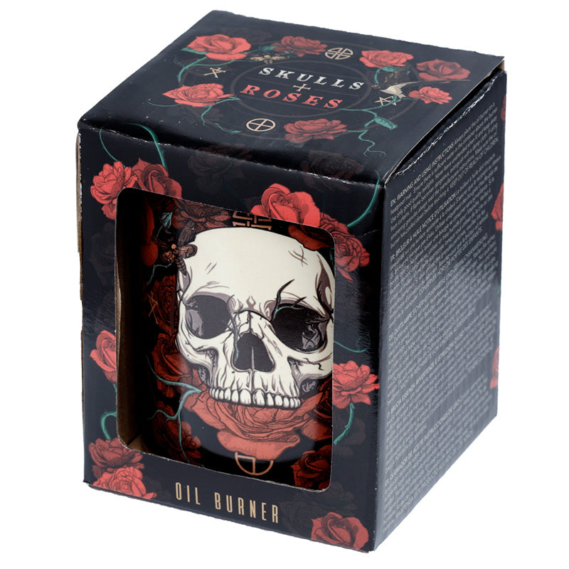 Skulls  and  Roses Printed Ceramic Oil Burner