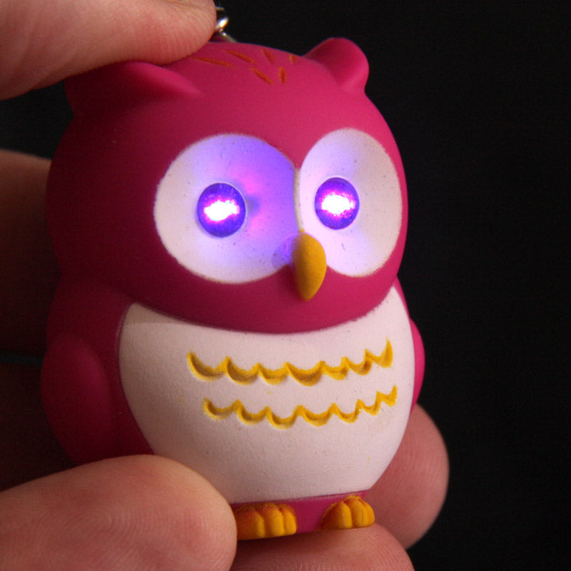 Bright Hooting Owl Novelty Key Ring with Light Up Eyes