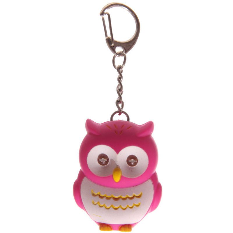 Bright Hooting Owl Novelty Key Ring with Light Up Eyes