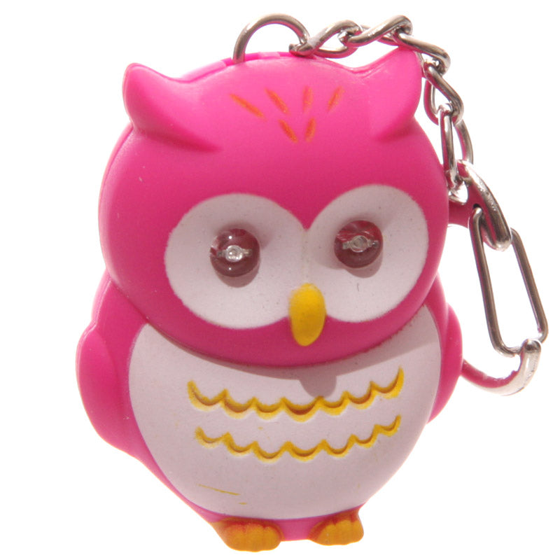 Bright Hooting Owl Novelty Key Ring with Light Up Eyes