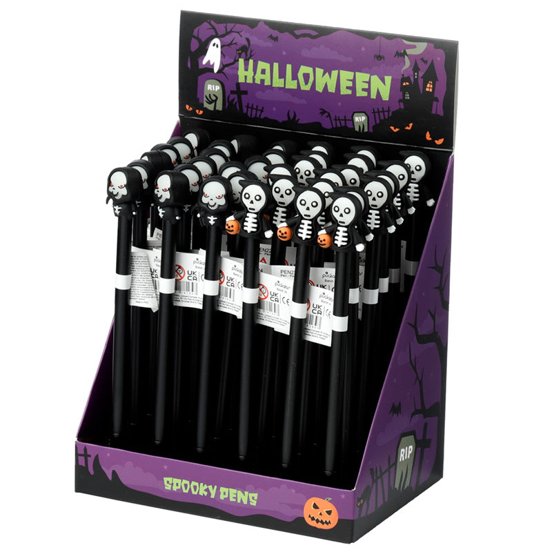 Fine Tip Pen with Topper - Glow in the Dark Ghouls  and  Skeletons