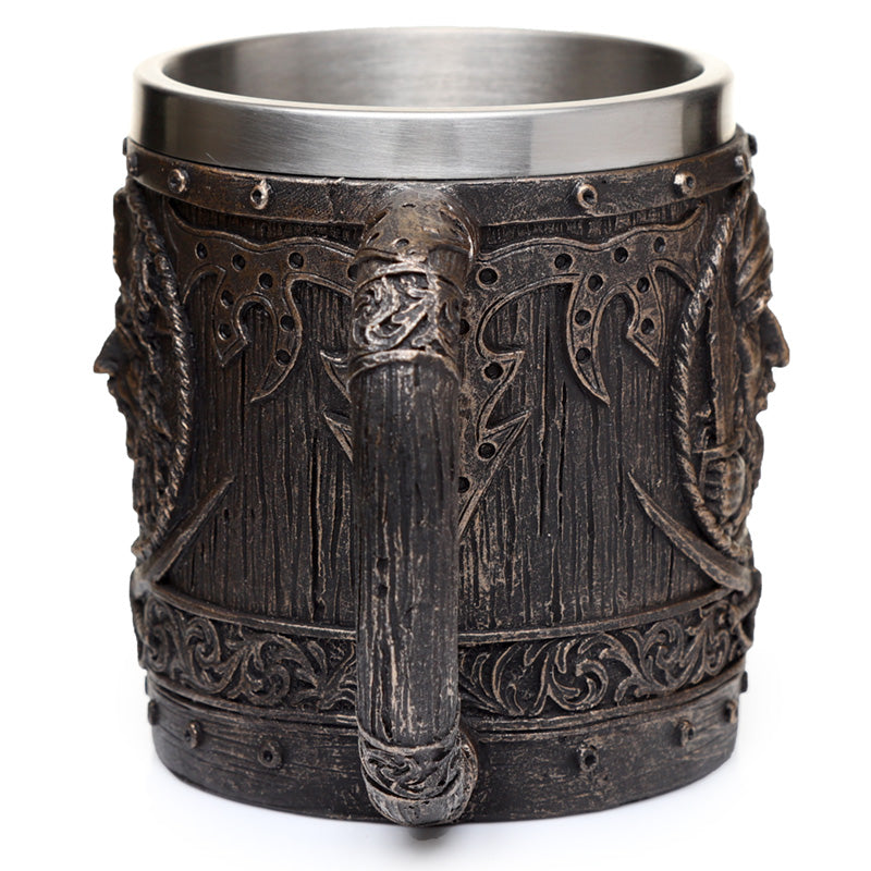 Decorative Tankard - Brushed Gold Wood Effect Pirate