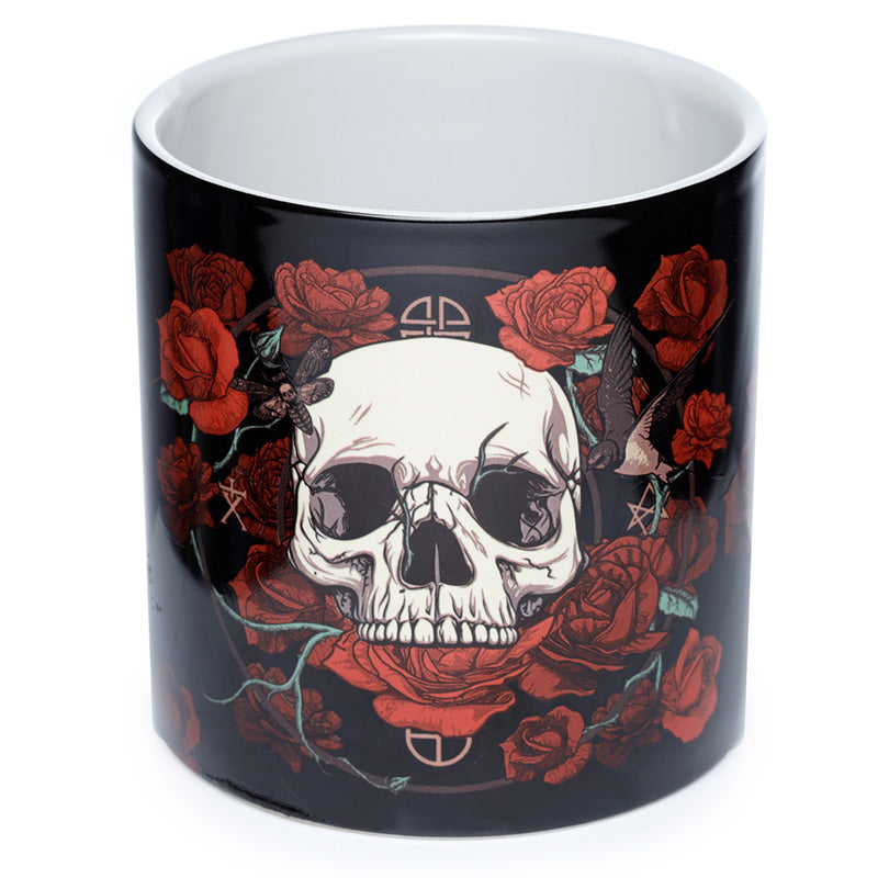 Skulls  and  Roses Ceramic Indoor Plant Pot - Large