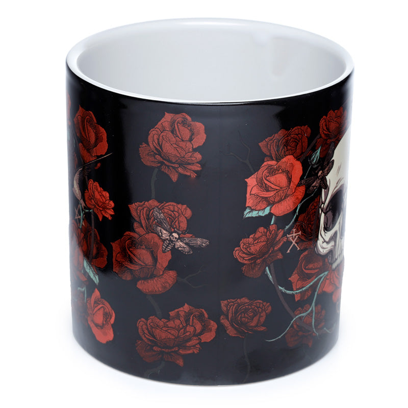 Skulls  and  Roses Ceramic Indoor Plant Pot - Large