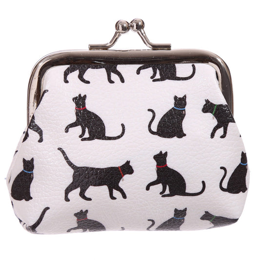 Fun Tic Tac Floral Cat Silhouette Purse