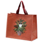 Recycled RPET Reusable Shopping Bag - Kim Haskins Floral Cat in Fern Red