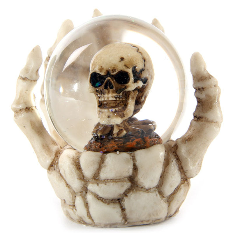 Fantasy Skeleton Hand and Skull Snow Globe