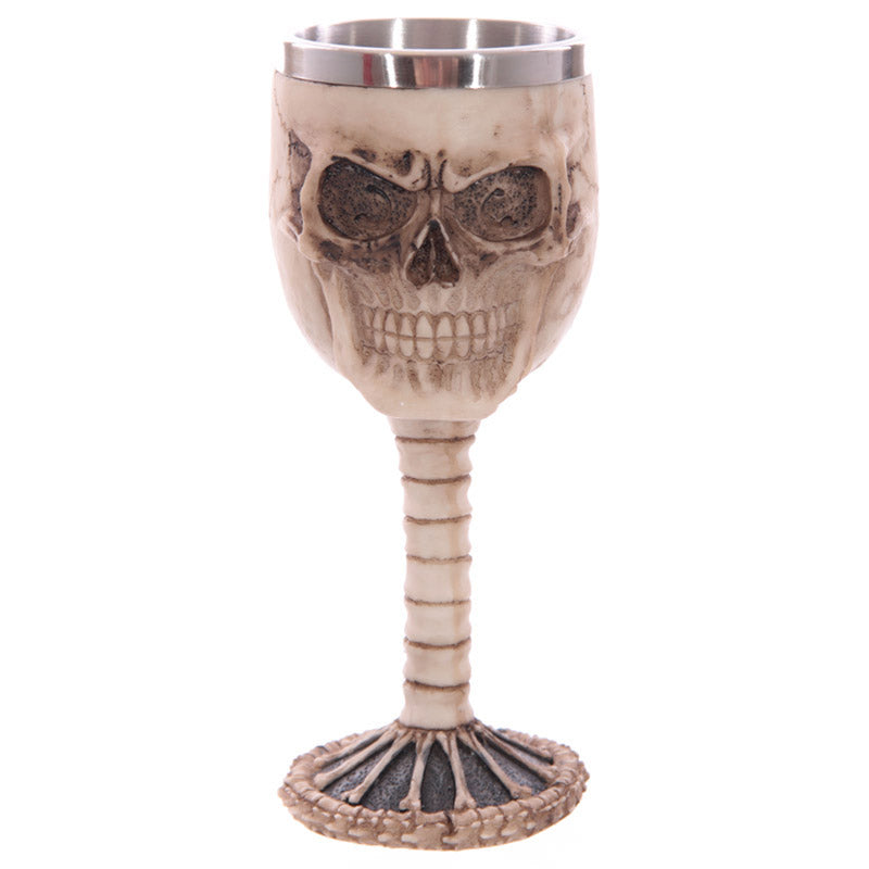 Decorative Gothic Skull and Spine Goblet