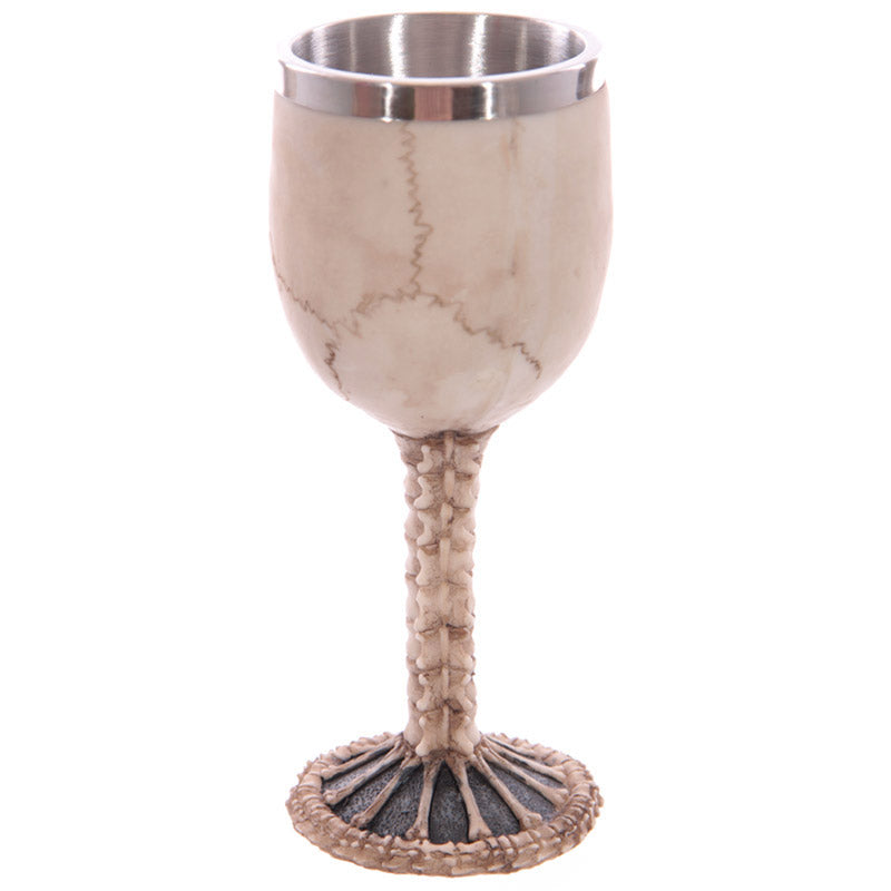 Decorative Gothic Skull and Spine Goblet