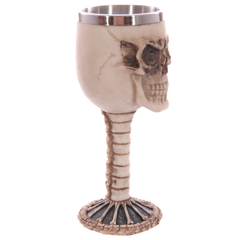 Decorative Gothic Skull and Spine Goblet