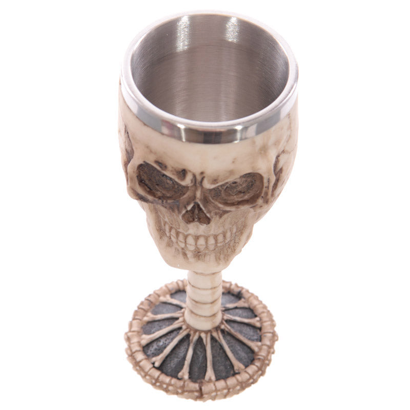 Decorative Gothic Skull and Spine Goblet