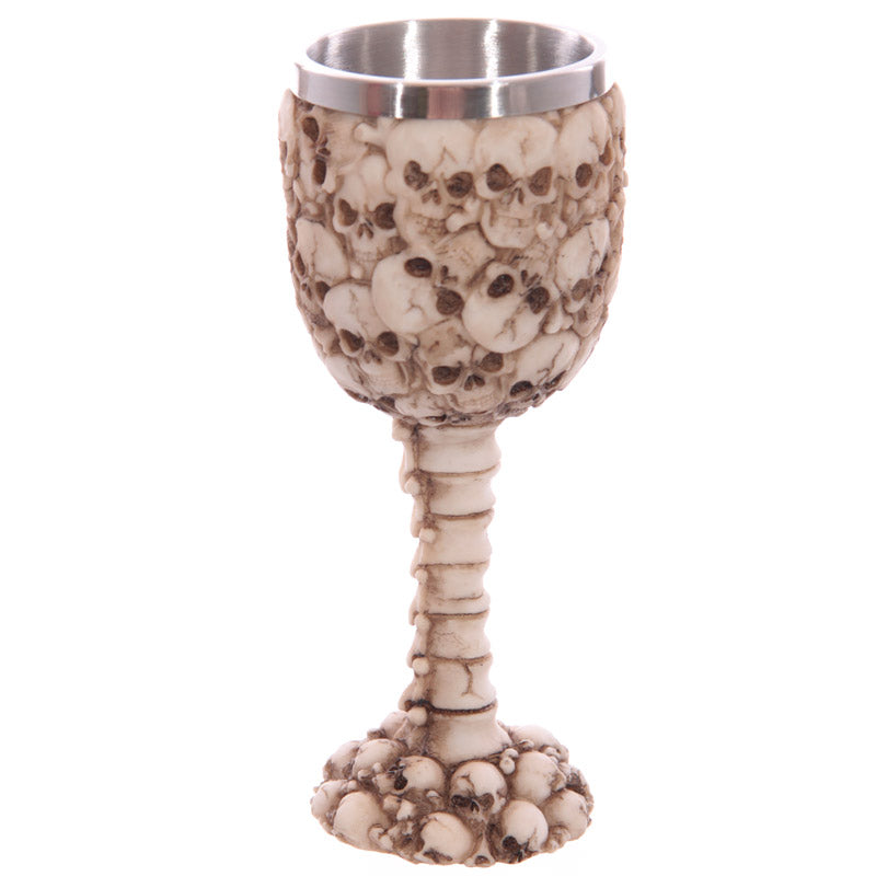 Decorative Gothic Multi Skulls and Spine Goblet