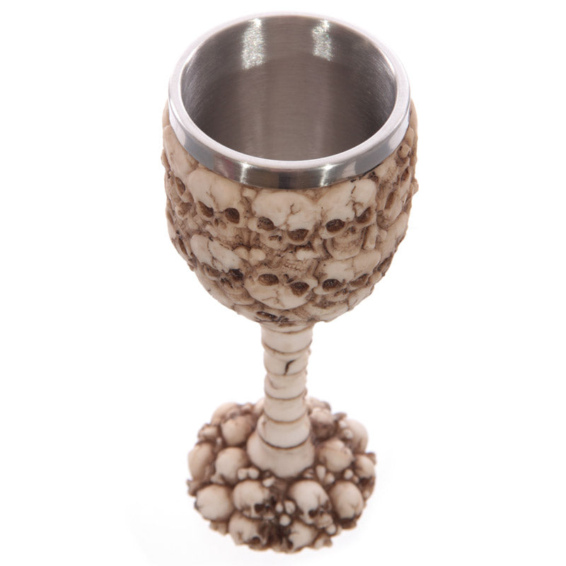 Decorative Gothic Multi Skulls and Spine Goblet