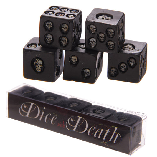 Set of 5 Black Skull Dice