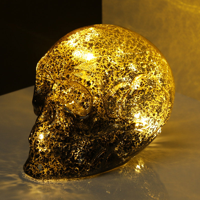 Decorative LED Light - Small Two Tone Metallic Skull