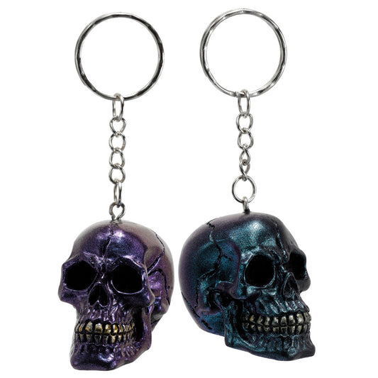 Gothic Metallic Skull Keyring