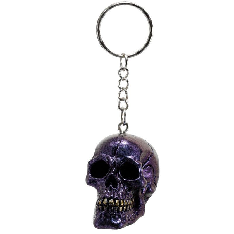 Gothic Metallic Skull Keyring