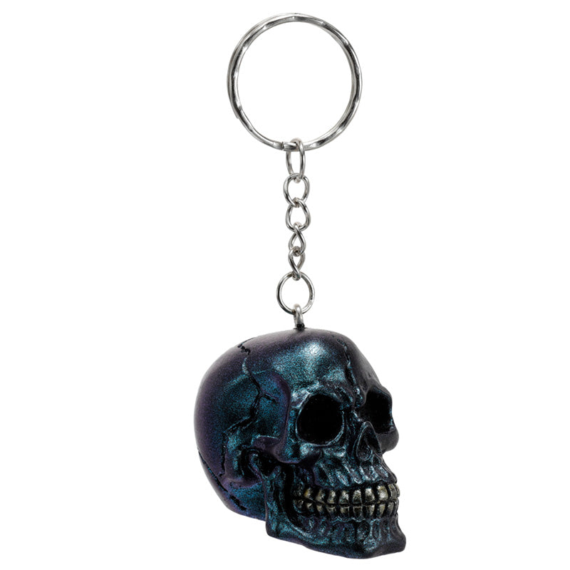 Gothic Metallic Skull Keyring