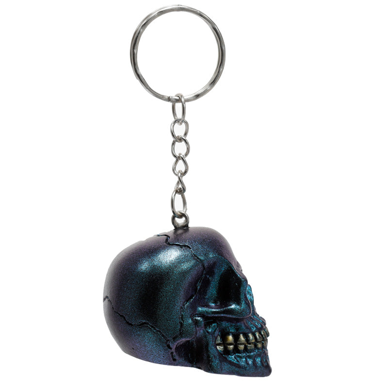 Gothic Metallic Skull Keyring