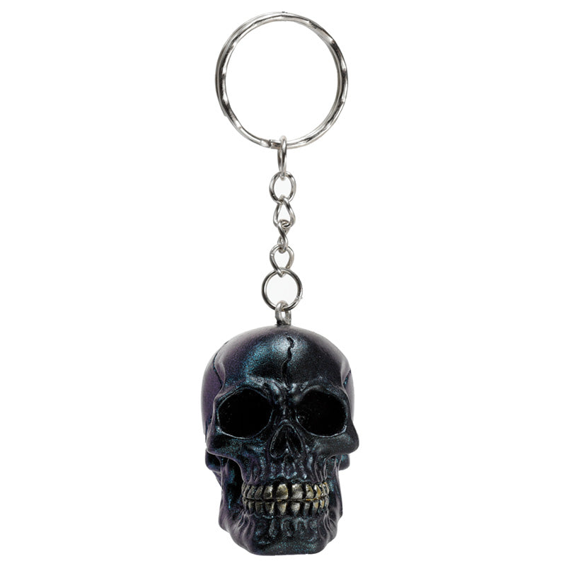 Gothic Metallic Skull Keyring