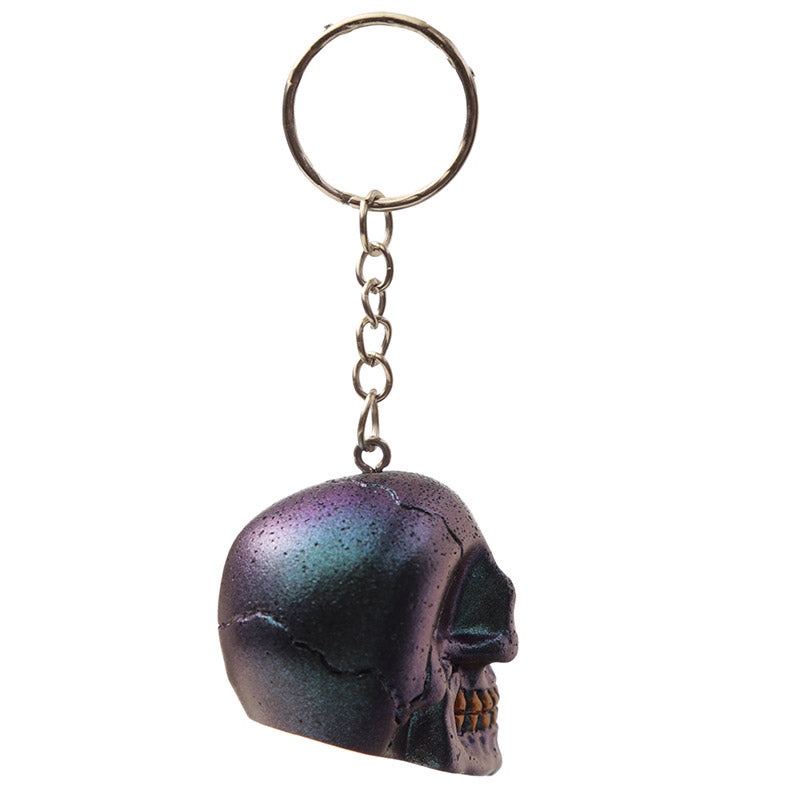 Gothic Metallic Skull Keyring