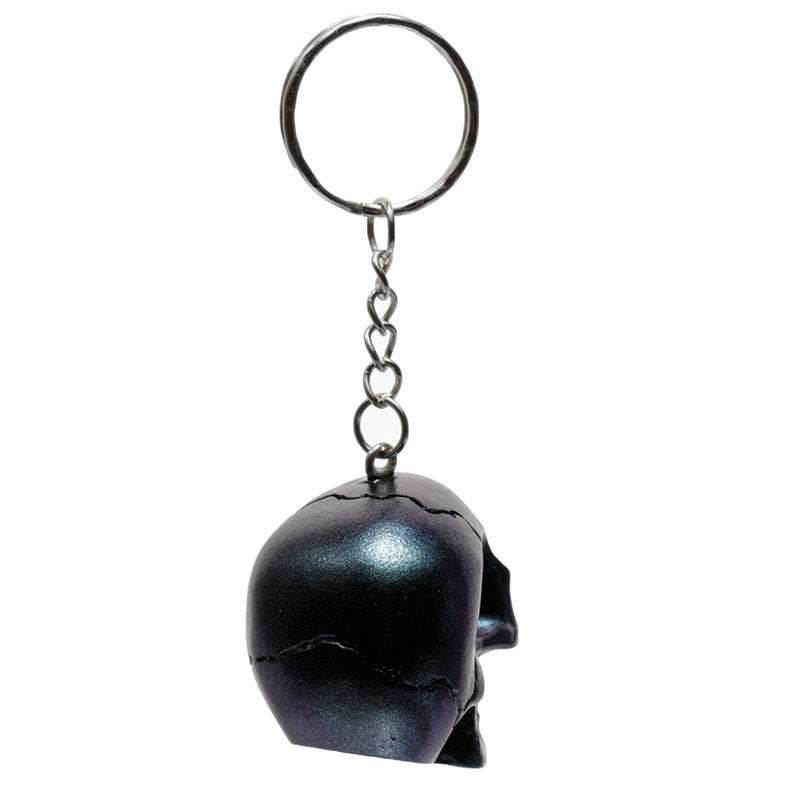 Gothic Metallic Skull Keyring