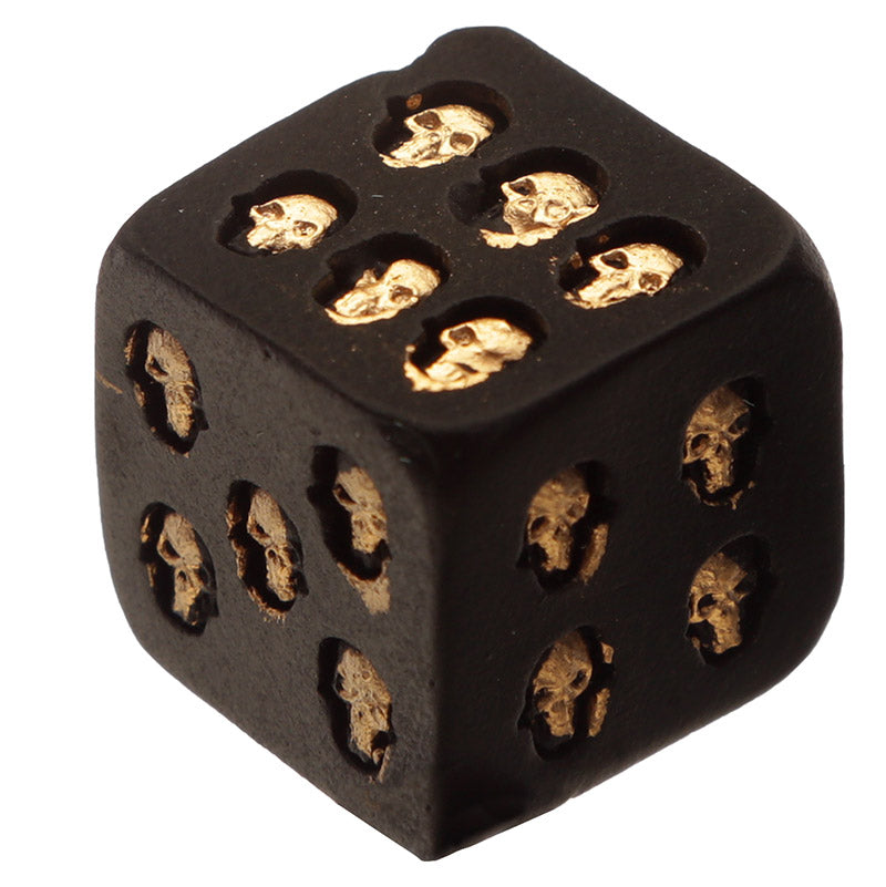 Gothic Black and Gold Set of 2 Skull Dice