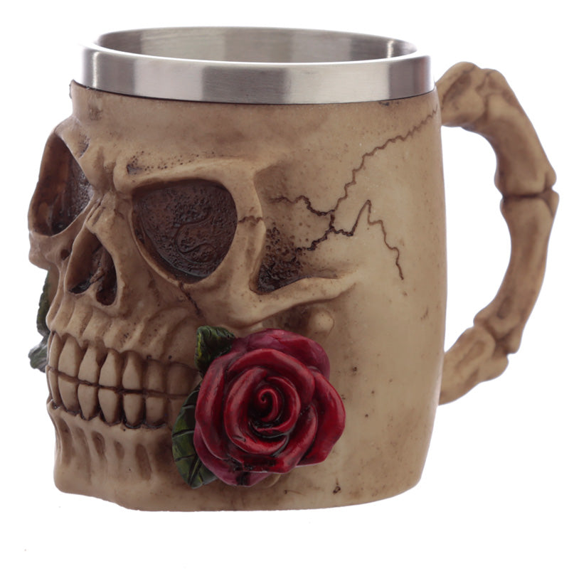 Decorative Skulls and Roses Tankard