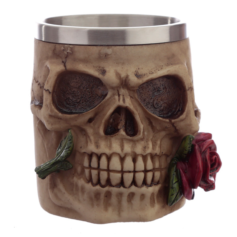 Decorative Skulls and Roses Tankard