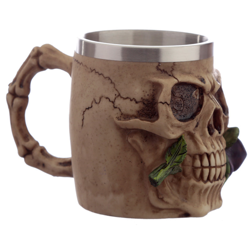 Decorative Skulls and Roses Tankard