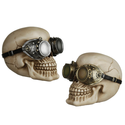 Fantasy Steampunk Skull Ornament - Goggles