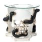 Skull and Serpent Resin Oil  and  Wax Burner with Glass Dish