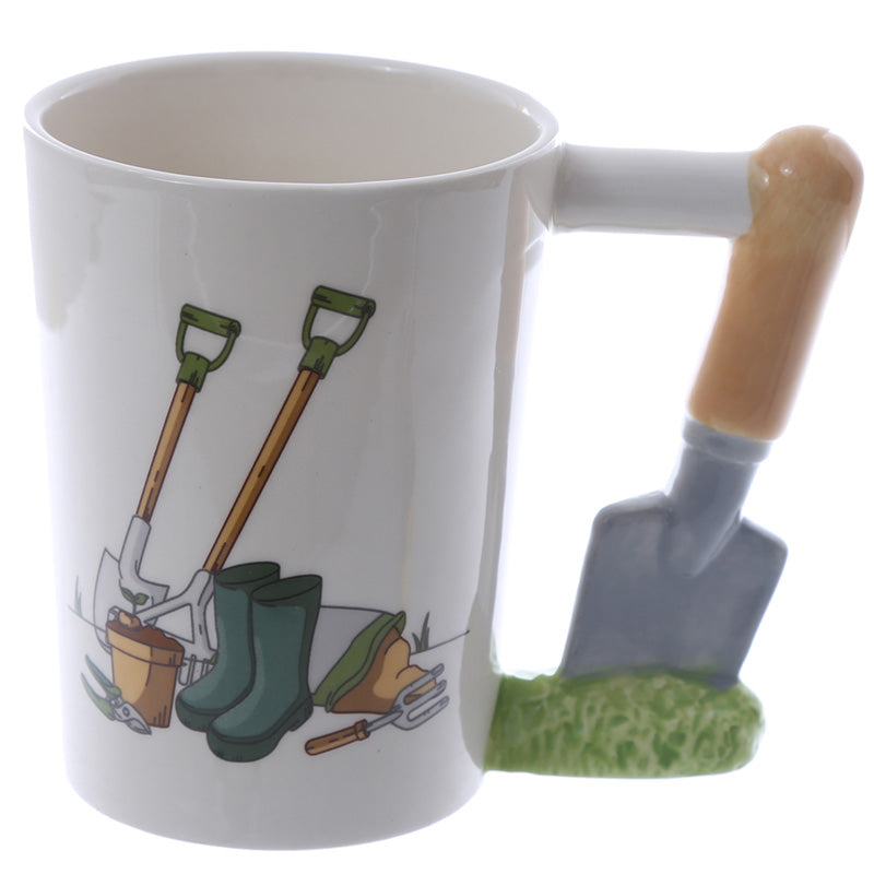 Novelty Ceramic Trowel Shaped Handle Garden Mug