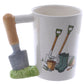 Novelty Ceramic Trowel Shaped Handle Garden Mug