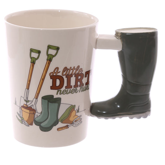 Fun Garden Wellington Shaped Handle Ceramic Mug