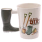 Fun Garden Wellington Shaped Handle Ceramic Mug