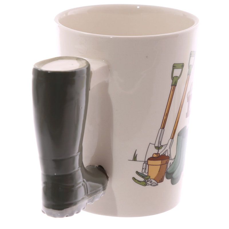 Fun Garden Wellington Shaped Handle Ceramic Mug