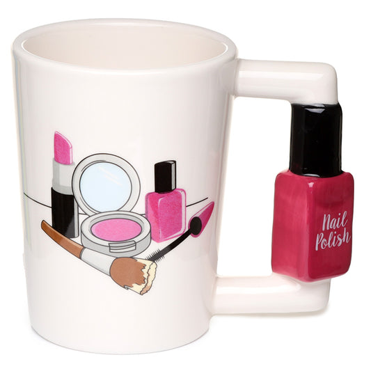 Fun Nail Varnish Shaped Handle Ceramic Mug