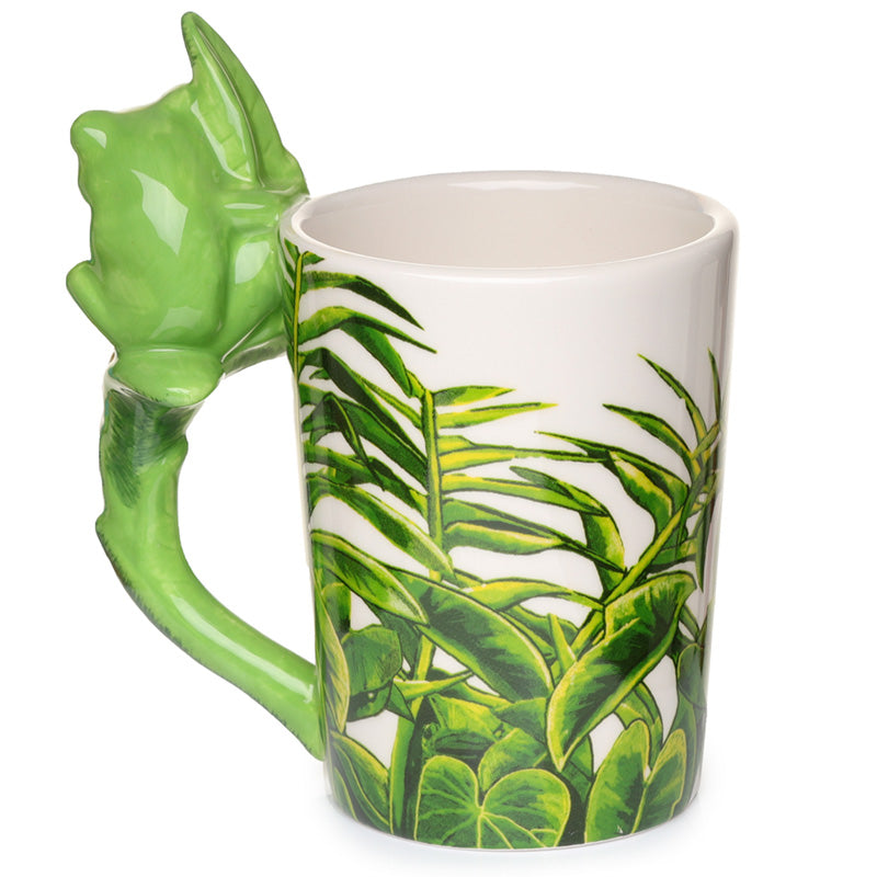 Ceramic Jungle Mug with Tree Frog Handle