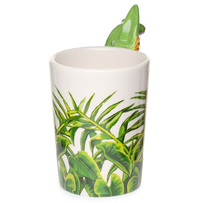 Ceramic Jungle Mug with Tree Frog Handle