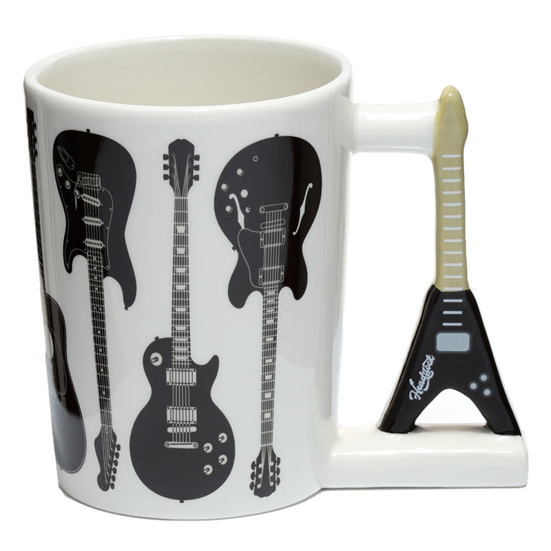 Collectable Shaped Handle Ceramic Mug - Headstock Rock Guitar