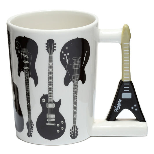 Collectable Shaped Handle Ceramic Mug - Headstock Rock Guitar