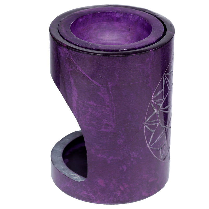 Purple Soapstone Carved Chakra Oil Burner