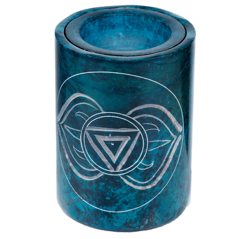 Turquoise Soapstone Carved Chakra Oil Burner