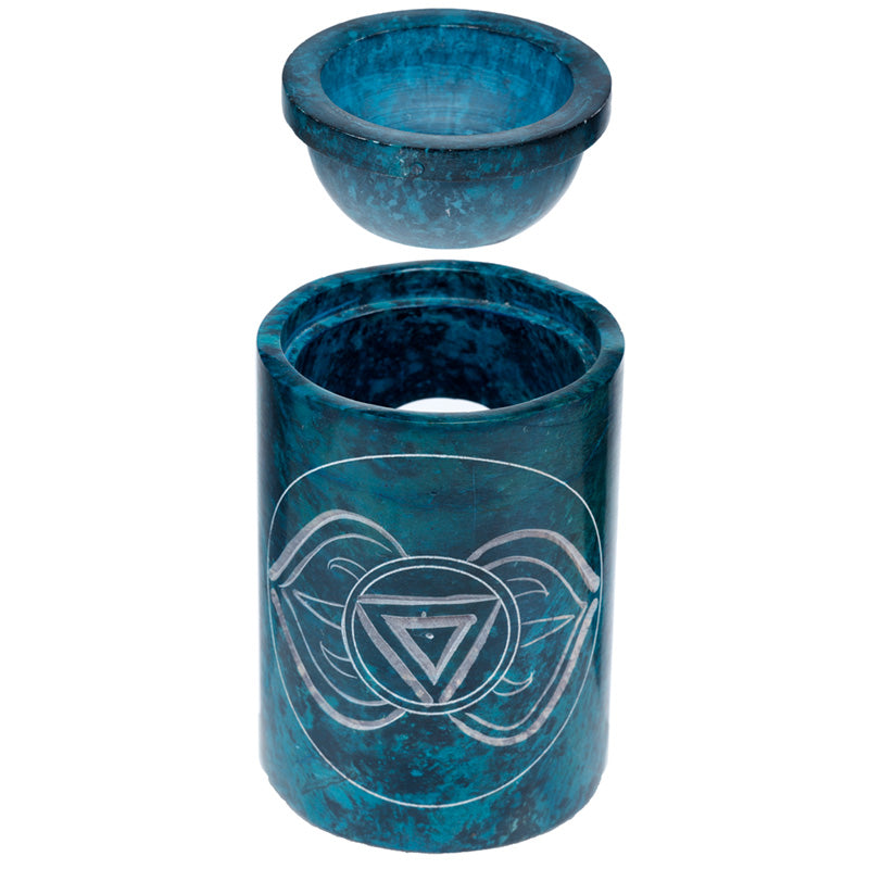 Turquoise Soapstone Carved Chakra Oil Burner